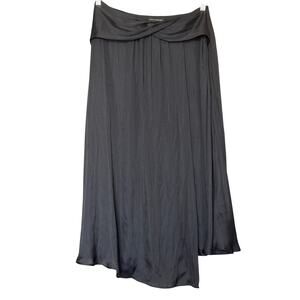 Banana Republic Black Foldover Waist Midi Skirt Size 8 Lined